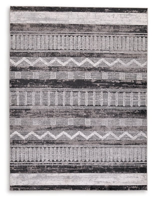 Henchester 8' x 10' Washable Rug - Dark Gray Washable Rug modern furniture Contempo Furniture