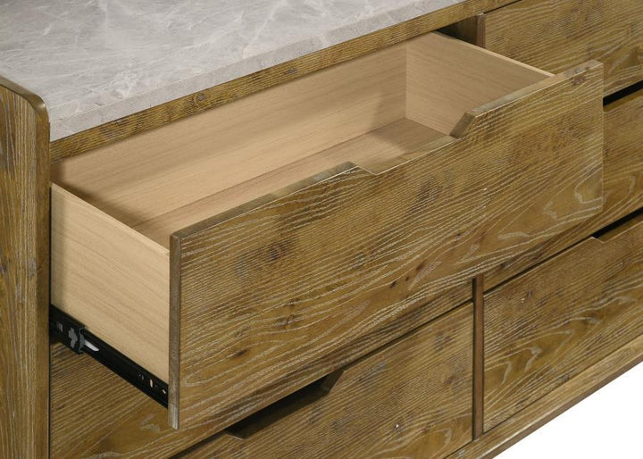Henderson - 6 - Drawer Bedroom Dresser Cabinet - Medium Oak Dressers modern furniture Contempo Furniture