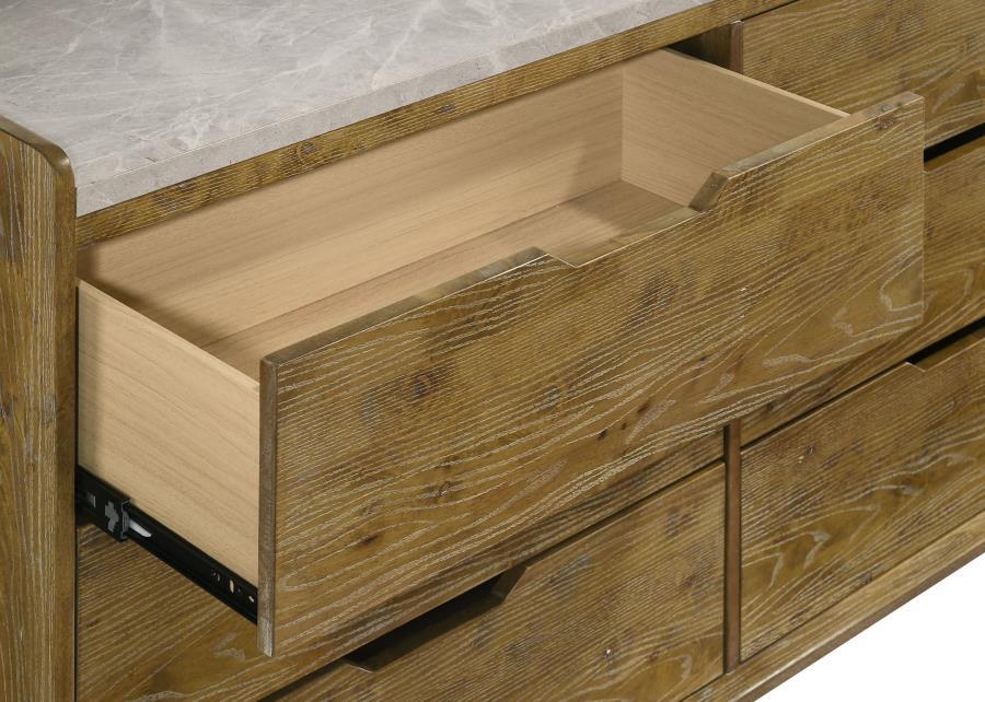 Henderson - 6 - Drawer Bedroom Dresser Cabinet - Medium Oak Dressers modern furniture Contempo Furniture
