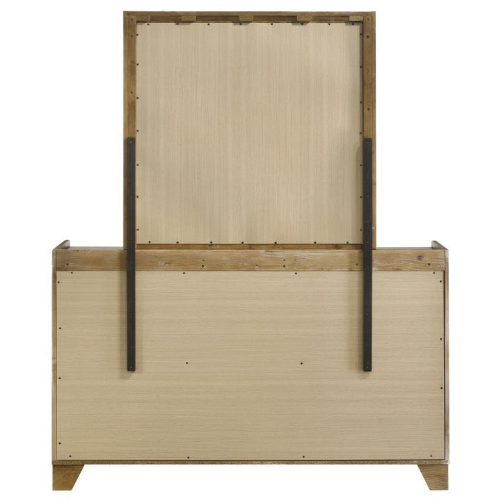 Henderson - 6 - Drawer Bedroom Dresser With Mirror - Medium Oak Dresser &amp; Mirror modern furniture Contempo Furniture