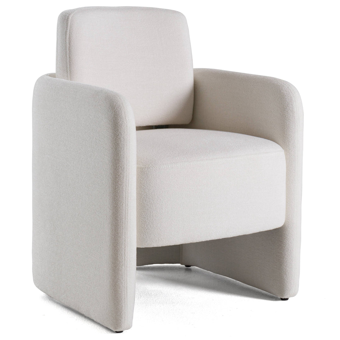 Hermosa  Modern White Fabric Dining Chair