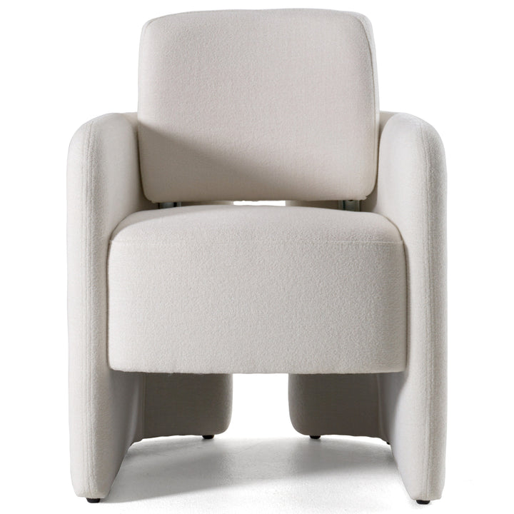 Hermosa  Modern White Fabric Dining Chair
