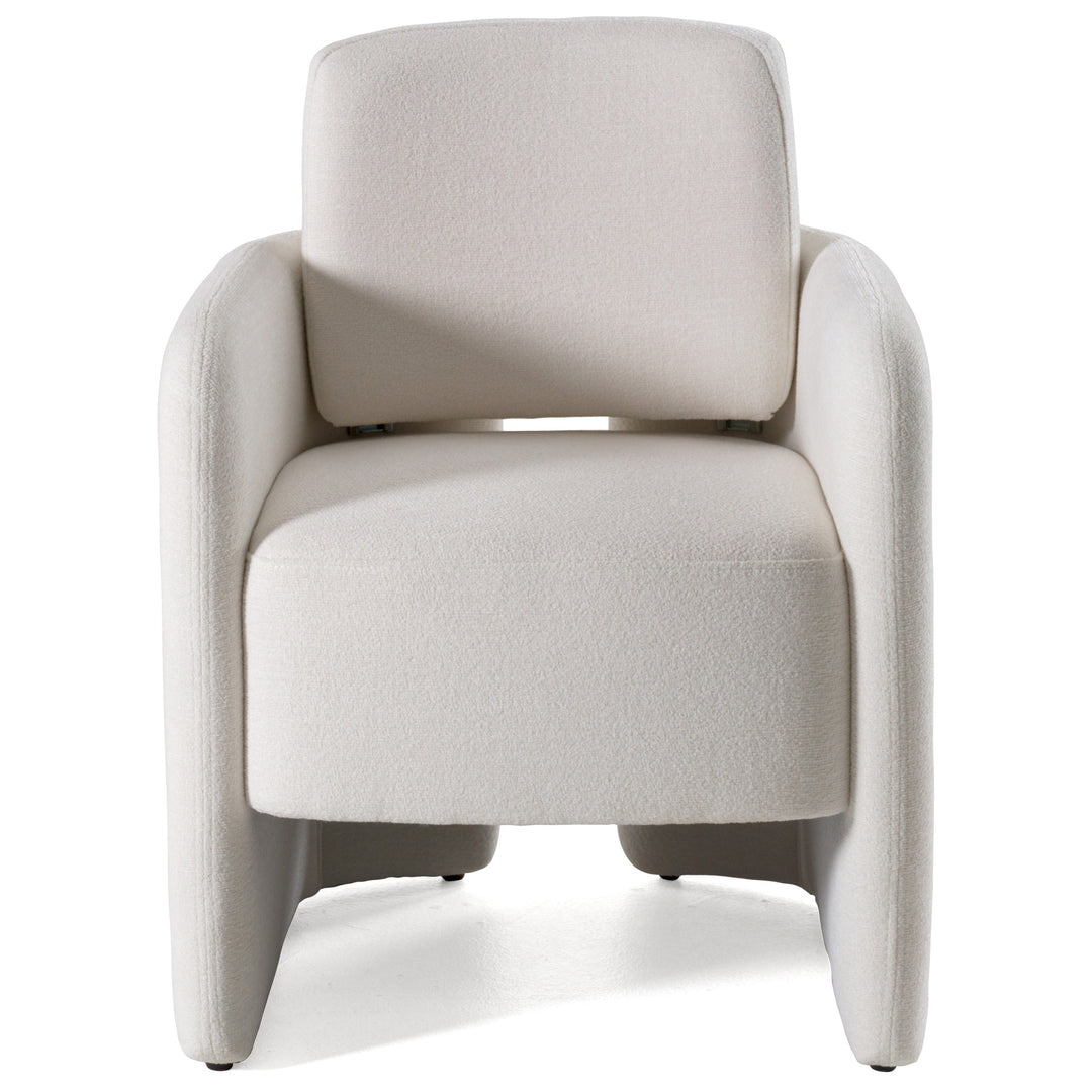 Hermosa  Modern White Fabric Dining Chair
