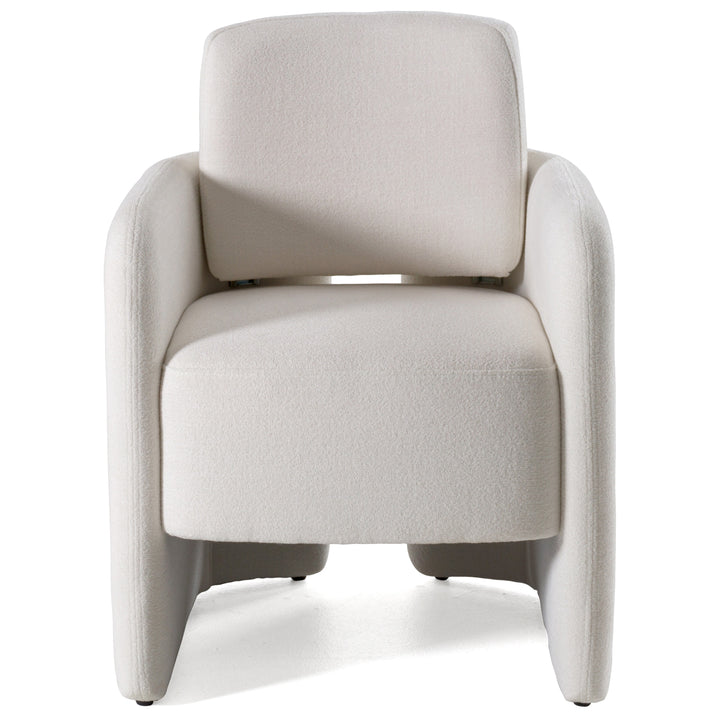 Hermosa  Modern White Fabric Dining Chair