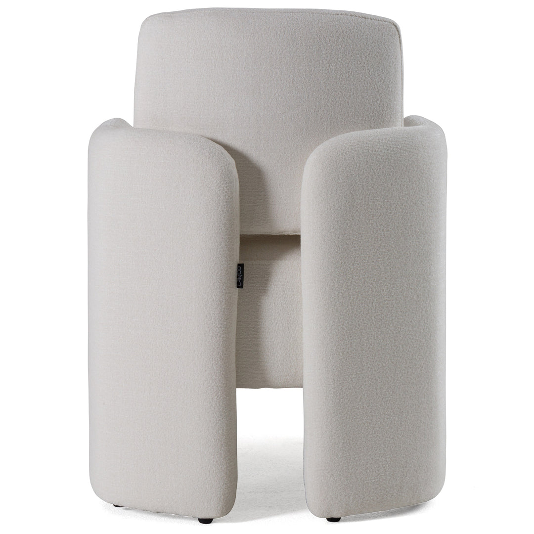 Hermosa  Modern White Fabric Dining Chair