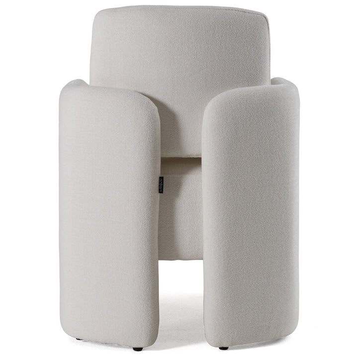Hermosa  Modern White Fabric Dining Chair