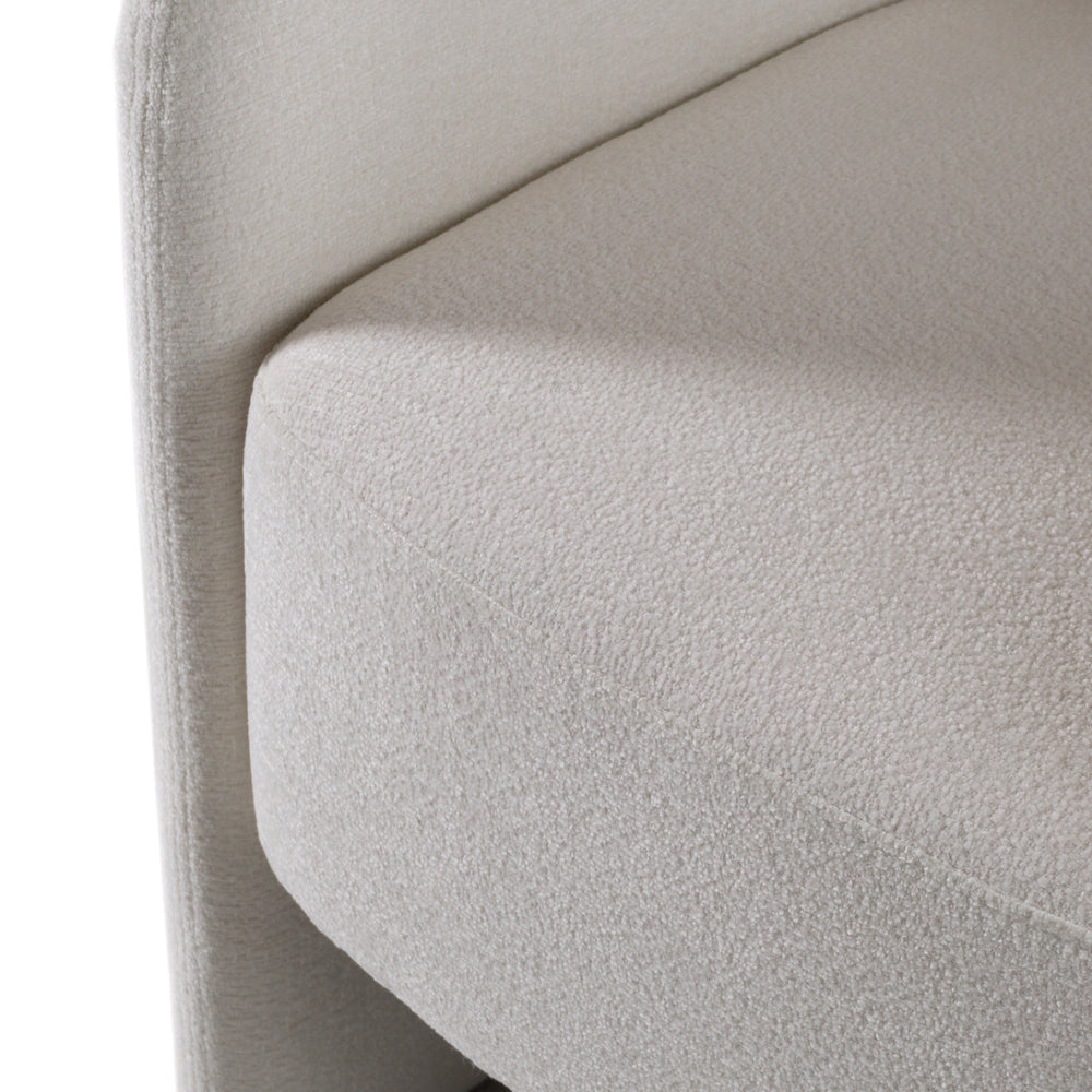 Hermosa - Modern White Fabric Dining Chair - View 7