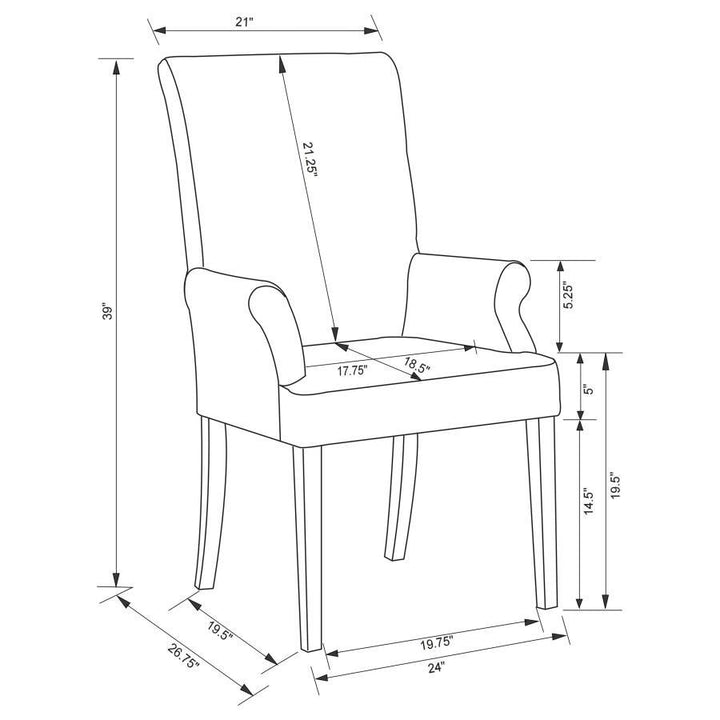 Herran - Upholstered Arm Chair - Beige Arm Chair modern furniture Contempo Furniture