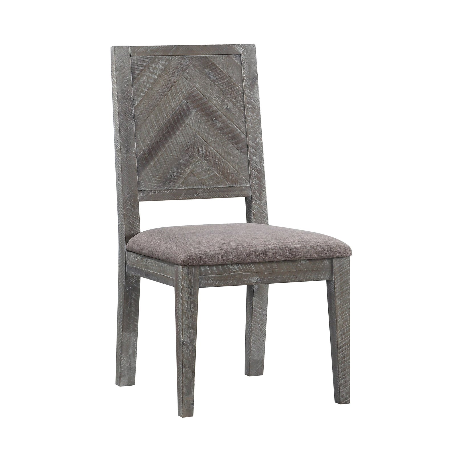 Herringbone Solid Wood Upholstered Dining Chair in Rustic Latte (Set of 2) Chair modern furniture Contempo Furniture