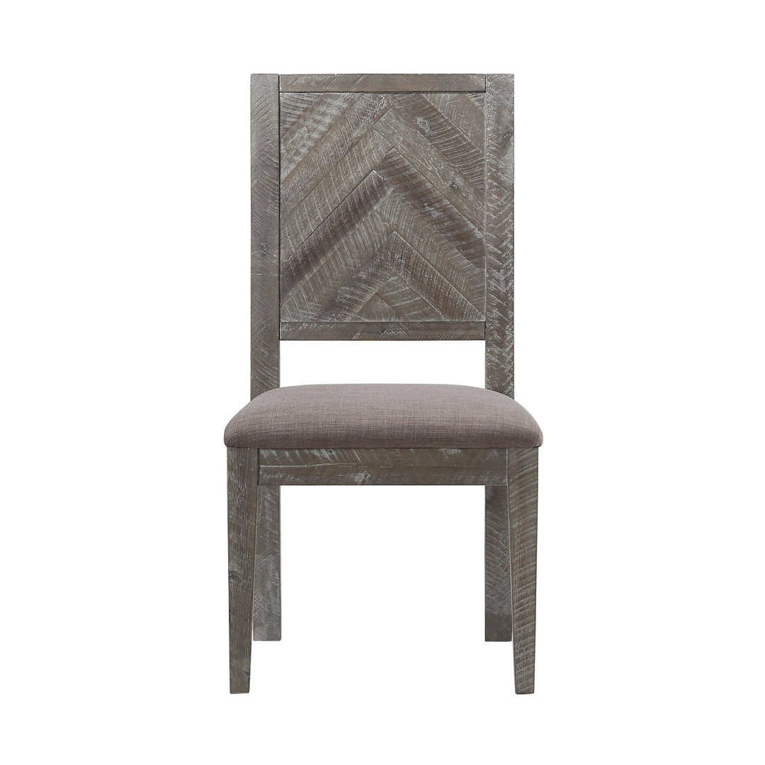 Herringbone Solid Wood Upholstered Dining Chair in Rustic Latte (Set of 2) Chair modern furniture Contempo Furniture