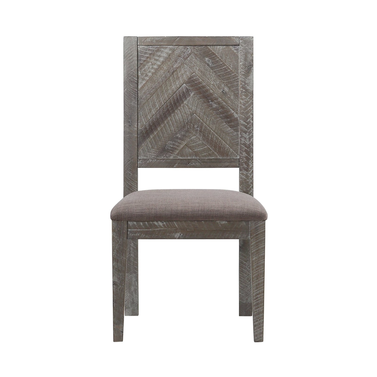 Herringbone Solid Wood Upholstered Dining Chair in Rustic Latte (Set of 2) Chair modern furniture Contempo Furniture