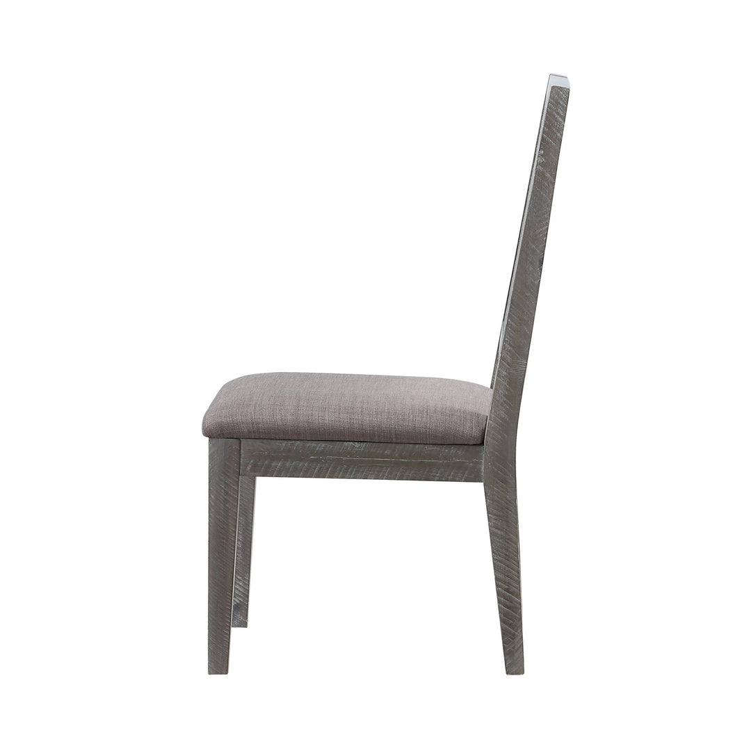 Herringbone Solid Wood Upholstered Dining Chair in Rustic Latte (Set of 2) Chair modern furniture Contempo Furniture