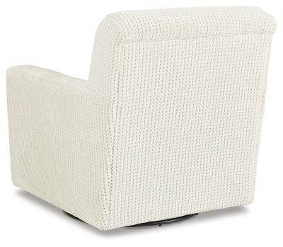Herstow Swivel Glider Accent Chair - White Swivel Glider Chair modern furniture Contempo Furniture
