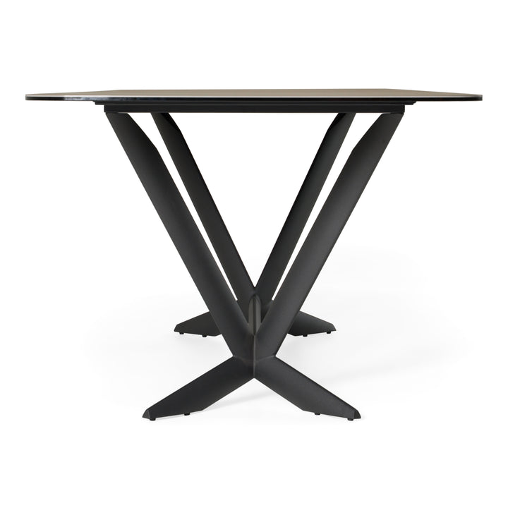 Herzog  Modern Grey Ceramic Dining Table