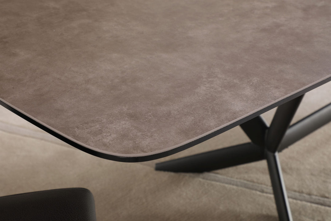 Herzog  Modern Grey Ceramic Dining Table