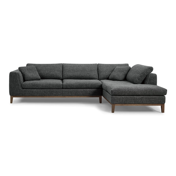 Hickman - Modern Dark Grey Fabric Right Facing Sectional Sofa