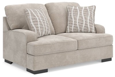 High Profile Loveseat - Beige Stationary Loveseat modern furniture Contempo Furniture