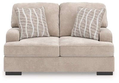 High Profile Loveseat - Beige Stationary Loveseat modern furniture Contempo Furniture