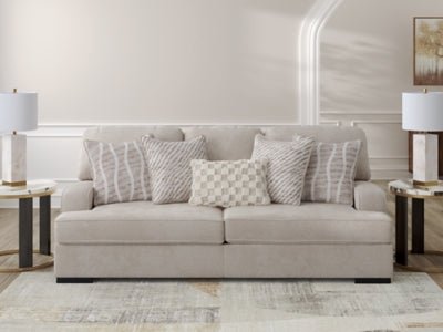 High Profile Sofa - Beige Stationary Sofa modern furniture Contempo Furniture
