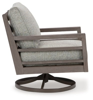 Hillside Barn Outdoor Swivel Lounge with Cushion - Dark Brown Swivel Chair modern furniture Contempo Furniture