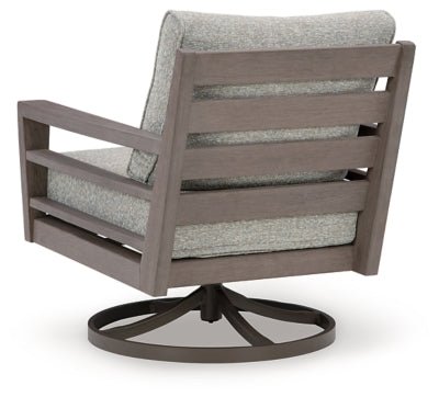 Hillside Barn Outdoor Swivel Lounge with Cushion - Dark Brown Swivel Chair modern furniture Contempo Furniture