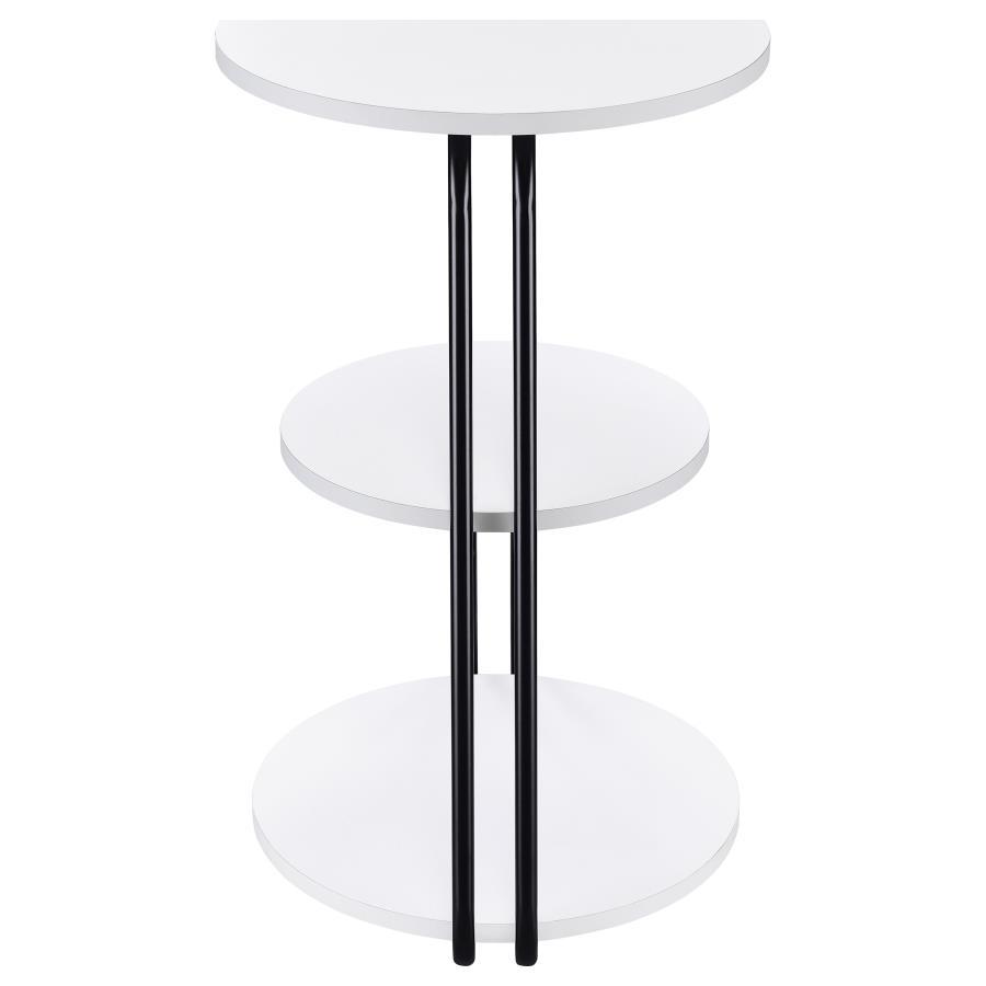 Hilly - 3 - Tier Round Accent Side Table - White And Black Side Table modern furniture Contempo Furniture