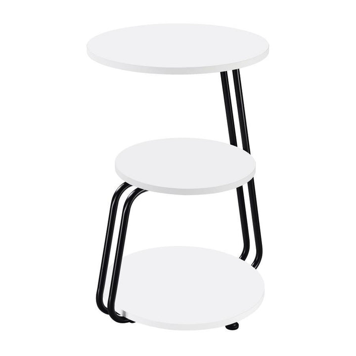 Hilly - 3 - Tier Round Accent Side Table - White And Black Side Table modern furniture Contempo Furniture