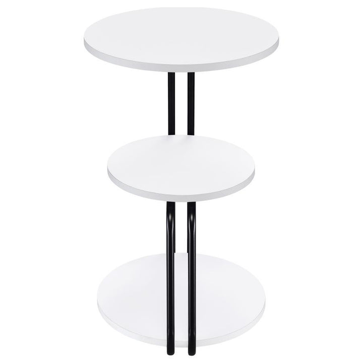 Hilly - 3 - Tier Round Accent Side Table - White And Black Side Table modern furniture Contempo Furniture