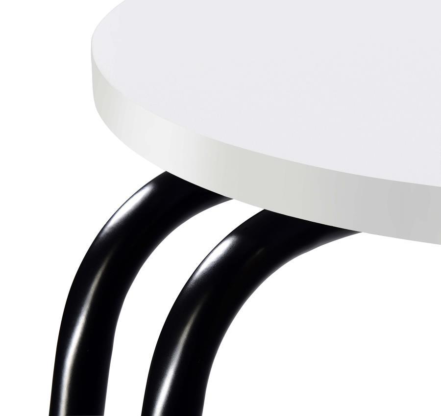 Hilly - 3 - Tier Round Accent Side Table - White And Black Side Table modern furniture Contempo Furniture