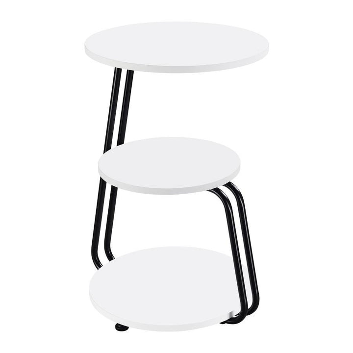 Hilly - 3 - Tier Round Accent Side Table - White And Black Side Table modern furniture Contempo Furniture