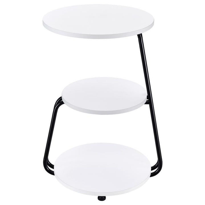 Hilly - 3 - Tier Round Accent Side Table - White And Black Side Table modern furniture Contempo Furniture