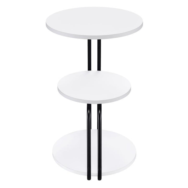 Hilly - 3 - Tier Round Accent Side Table - White And Black Side Table modern furniture Contempo Furniture