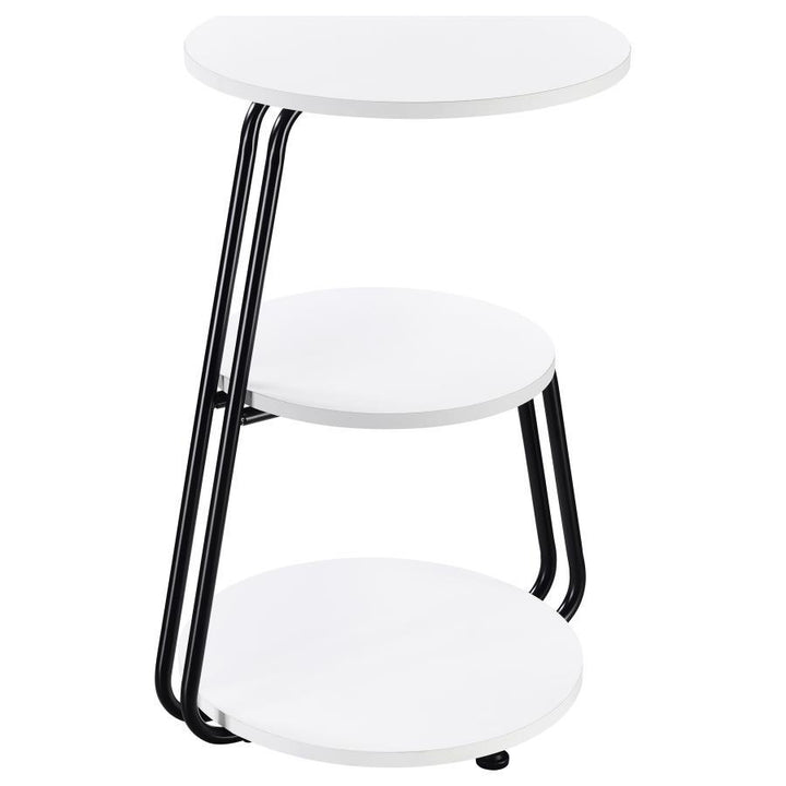 Hilly - 3 - Tier Round Accent Side Table - White And Black Side Table modern furniture Contempo Furniture