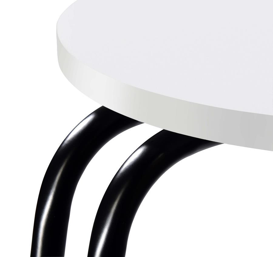Hilly - 3 - Tier Round Accent Side Table - White And Black Side Table modern furniture Contempo Furniture
