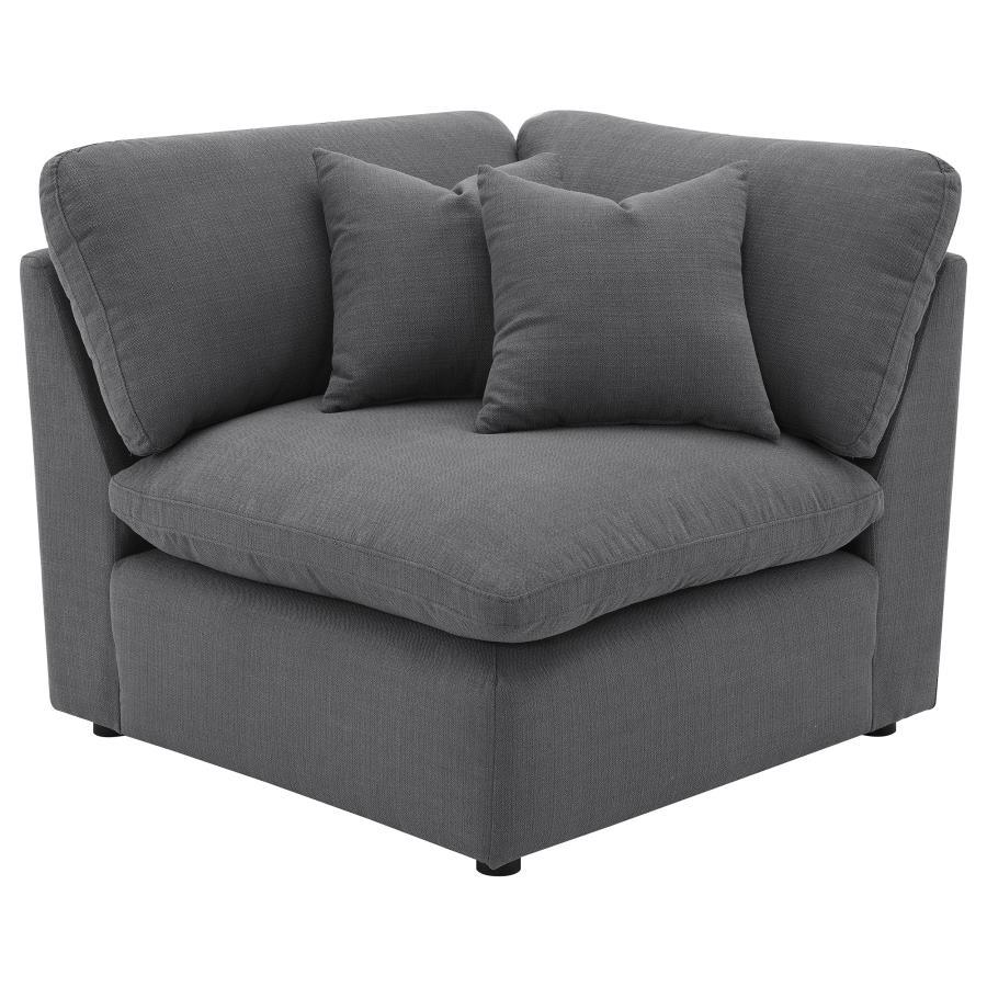 Hobson - 5 Piece Upholstered Modular Sectional Sofa - Charcoal Stationary Sectional modern furniture Contempo Furniture