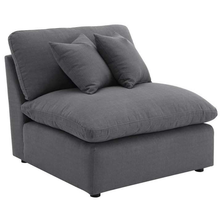 Hobson - 5 Piece Upholstered Modular Sectional Sofa - Charcoal Stationary Sectional modern furniture Contempo Furniture
