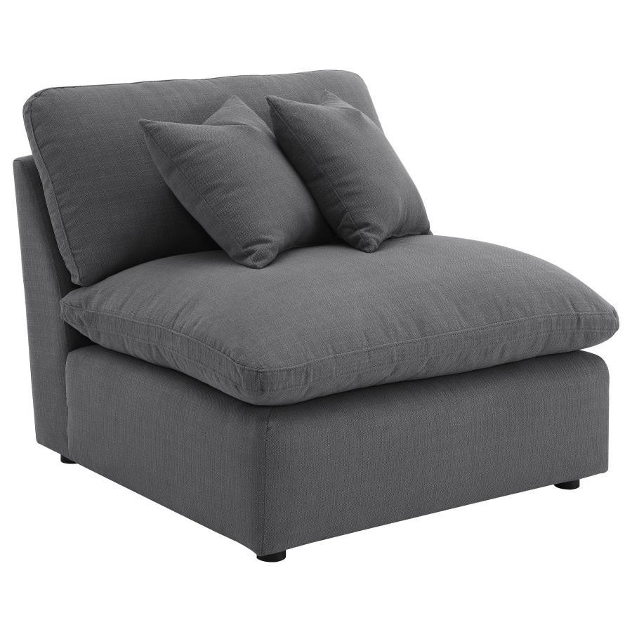 Hobson - 5 Piece Upholstered Modular Sectional Sofa - Charcoal Stationary Sectional modern furniture Contempo Furniture