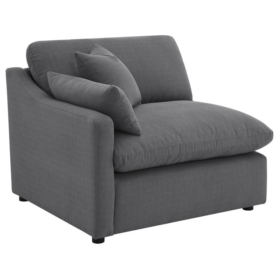 Hobson - 5 Piece Upholstered Modular Sectional Sofa - Charcoal Stationary Sectional modern furniture Contempo Furniture