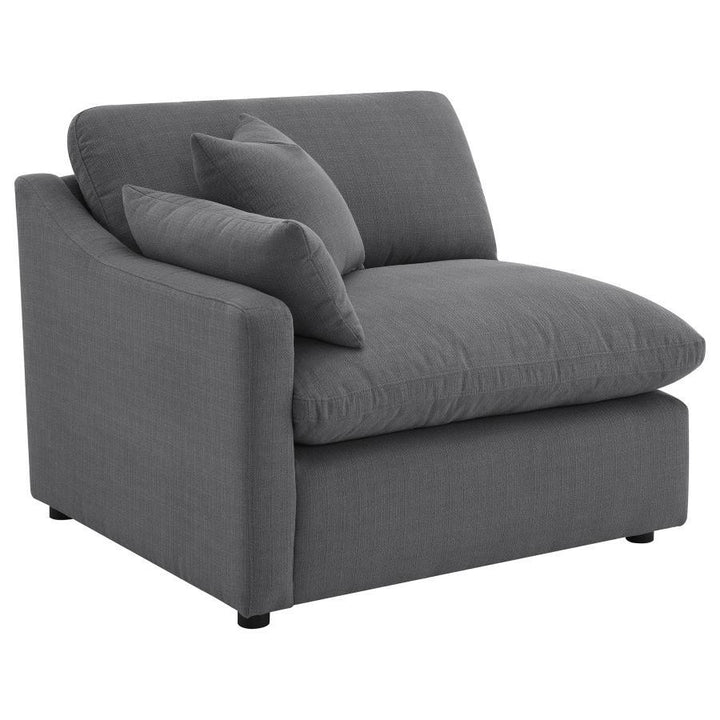 Hobson - 5 Piece Upholstered Modular Sectional Sofa - Charcoal Stationary Sectional modern furniture Contempo Furniture