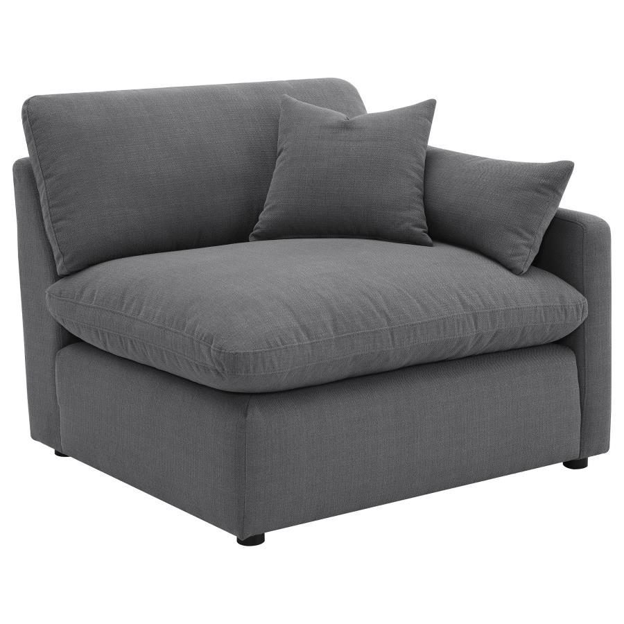 Hobson - 5 Piece Upholstered Modular Sectional Sofa - Charcoal Stationary Sectional modern furniture Contempo Furniture