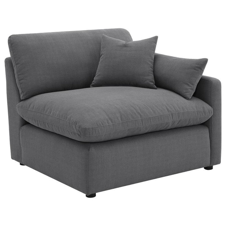 Hobson - 5 Piece Upholstered Modular Sectional Sofa - Charcoal Stationary Sectional modern furniture Contempo Furniture