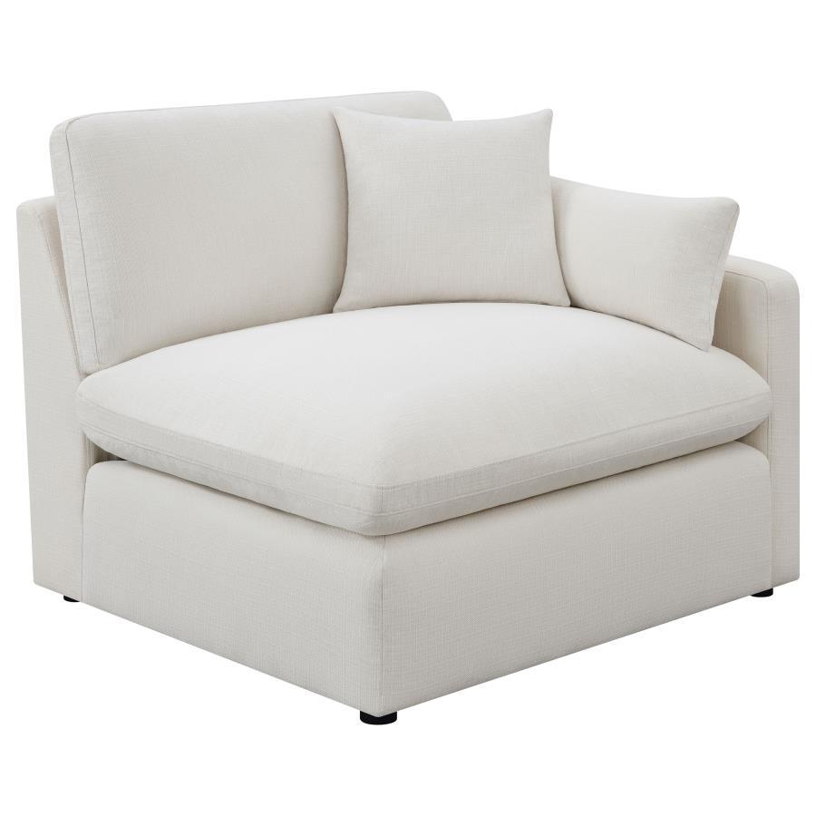 Hobson - 5 Piece Upholstered Modular Sectional Sofa - Ivory Stationary Sectional modern furniture Contempo Furniture