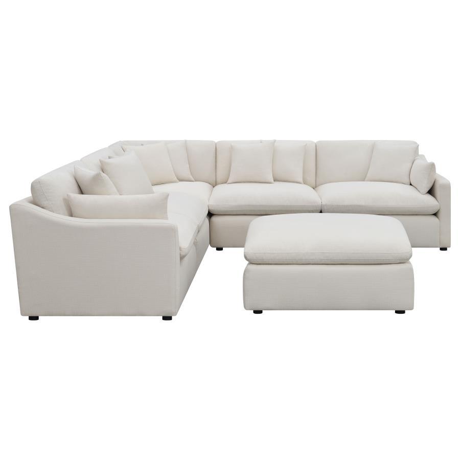 Hobson - 6 Piece Upholstered Modular Sectional Sofa - Ivory 2 - Piece Living Room Set modern furniture Contempo Furniture