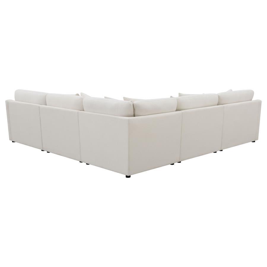 Hobson - 6 Piece Upholstered Modular Sectional Sofa - Ivory 2 - Piece Living Room Set modern furniture Contempo Furniture
