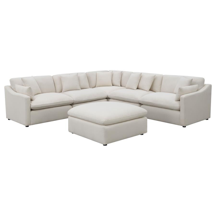 Hobson - 6 Piece Upholstered Modular Sectional Sofa - Ivory 2 - Piece Living Room Set modern furniture Contempo Furniture