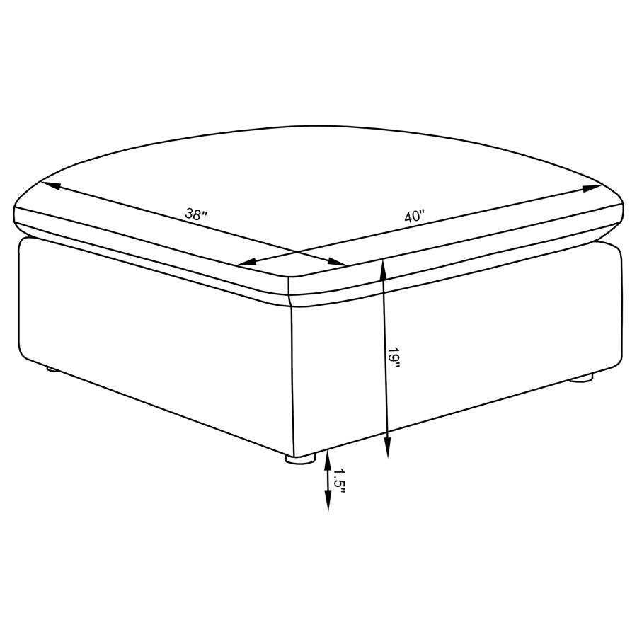 Hobson - Square Upholstered Ottoman - Ivory Upholstered Ottoman modern furniture Contempo Furniture