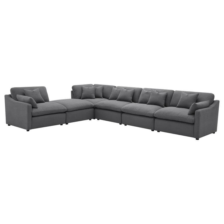 Hobson - Upholstered Armless Chair - Charcoal Stationary Chair modern furniture Contempo Furniture