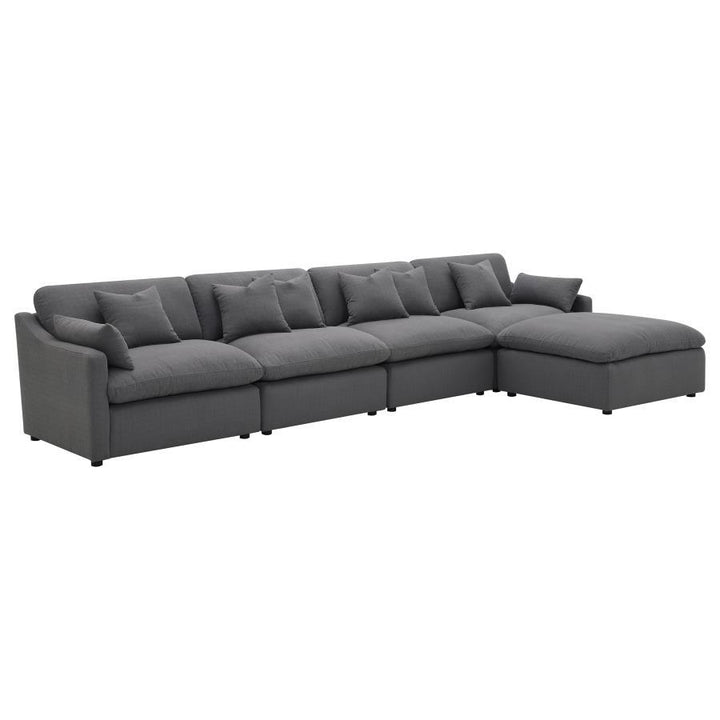 Hobson - Upholstered Armless Chair - Charcoal Stationary Chair modern furniture Contempo Furniture
