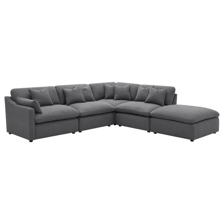 Hobson - Upholstered Armless Chair - Charcoal Stationary Chair modern furniture Contempo Furniture