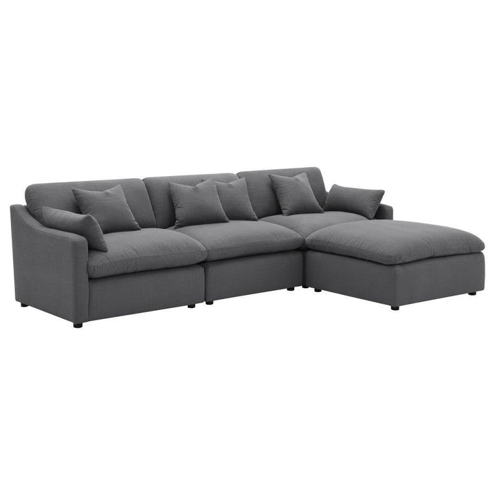Hobson - Upholstered Armless Chair - Charcoal Stationary Chair modern furniture Contempo Furniture
